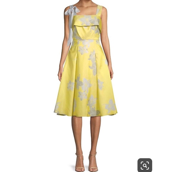 badgley mischka yellow dress